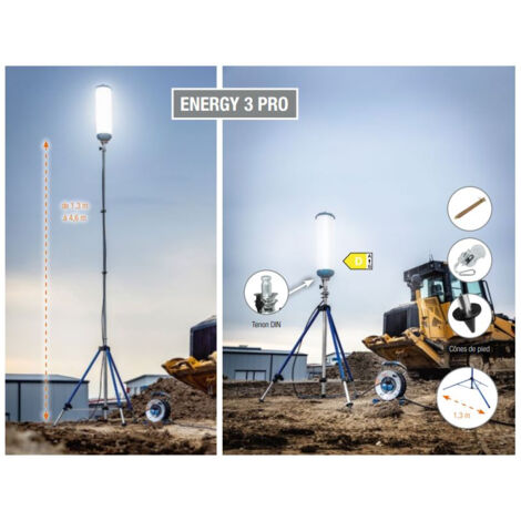 Faretto LED con treppiede 30w 2370lm 4000k luce diurna serie nera edm