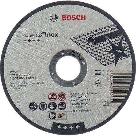 Disco da taglio BOSCH EXPERT con mozzo piatto Acciaio inox speciale 125X1,6 MM - 2608600220