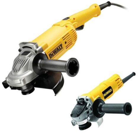 Duo smerigliatrice DEWALT 2200W 230 mm e 900W 125 mm - 2 protezioni - DWE492DUO2-QS