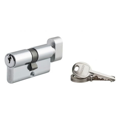 Cilindro europeo per serratura a pomolo Ecopro 30bx30mm – Alluminio anti estrazione – 3 chiavi in acciaio nichelato – Finitura cromo – SP (1/5)