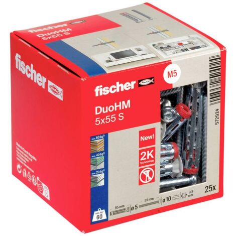 Fischer 572924 DuoHM 5x55 S PH TX Tasselli per vuoti e cavità 55 mm 25 pz.