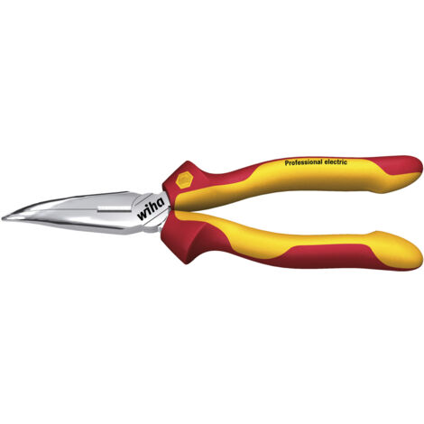 Wiha Pinza a becchi mezzitondi Professional electric Con tagliente, forma curva, circa 40° 200 mm, 8" (26729)