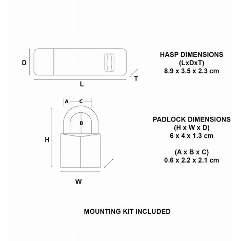 Master Lock 140703EURD Set Composto Chiusura a Scatto per Porta e Lucchetto  a Chiave