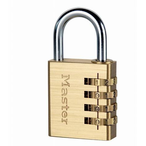 Master Lock 604EURD Lucchetto con Combinazione in Alluminio Massiccio con  Finitura in Ottone, Oro, 8,1 x 4 x 1,8 cm