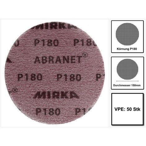 Disco Abranet Ø150 mm MIRKA Grana180 - confezione da 50 - 5424105018