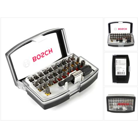Valigetta BOSCH 32 pezzi - Inserti di avvitamento + porta punte 1/4 - 2607017319