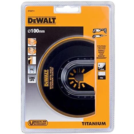 Lama in titanio Ø100 mm per DEWALT Multicutter - semicircolare con mozzo offset - DT20711 (1/3)
