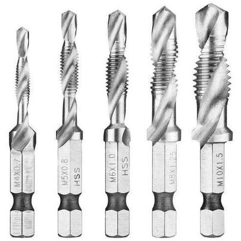 Set Punte E Maschio Filettatore 6-40 UNF - Acciaio HSS M2 Rivestito Titanio, Per Fori Filettati - Foto 4