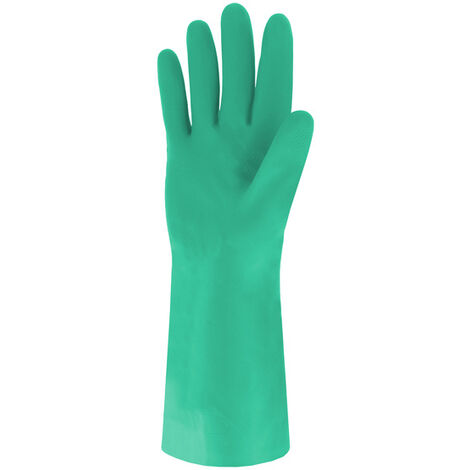 SINGER Guanti in nitrile floccati verdi 30 cm S.10 - NIT153810