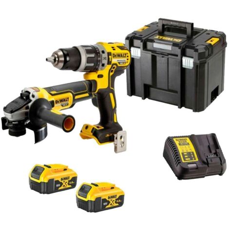 Dewalt DCK2080P2T-QW Kit DCD796 Trapano DCG405 Smerigliatrice 125mm 2x5Ah