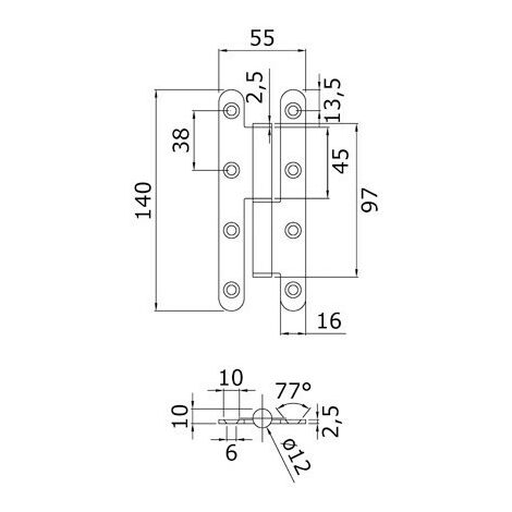 Cerniera In Acciaio Inox - 140x70x3 Mm Estremità Tonda E Nodo Piatto - Sinistra - LTPML140X70-304G - Foto 5