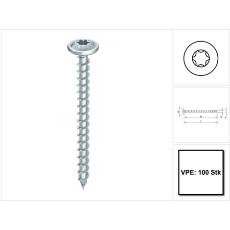 Vite HECO-Topix-Plus - Ø6x80mm - Testa tonda larga - Filettatura totale - T30 - Confezione da 100 - 61094 (1/5)