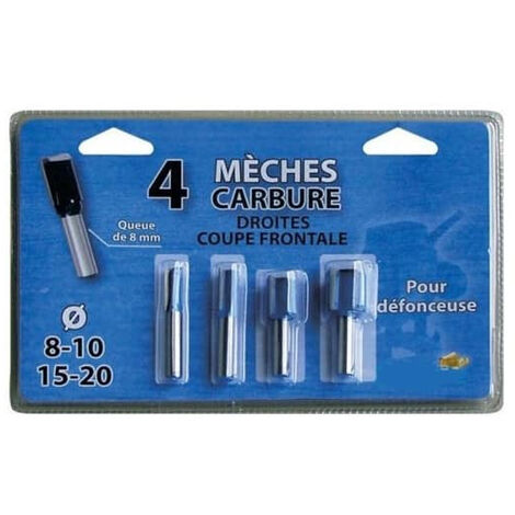 Set 4 Frese Per Legno A Raggio Con Cuscinetto - Codolo 6,35 Mm, Teste 1/8, 1/4, 5/16, 1/2 Pollice - Per Router E CNC - copertina
