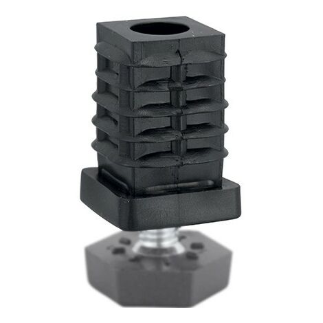 Tappo Filettato M10 Per Tubo Quadrato 50x50x1,5 Mm – In PA Rinforzata Con Fibra Di Vetro, Colore Nero, 3D24