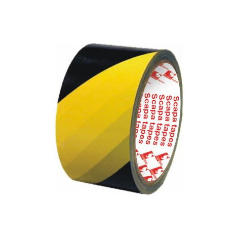 Nastro adesivo PVC zebra 16/100 mm 33x75 SCAPA Giallo/Nero 2724 - 149459