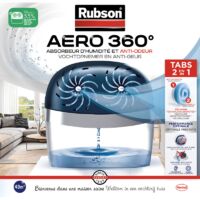 Rubson AERO 360° Assorbitore di umidità per ambienti fino a 40 m², deumidificatore d'aria antiodore e antimuffa, include 2 ricariche neutre da 450 g