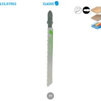 5 lame per seghetto alternativo CV - Lu. 75 mm passo 2,5 mm - taglio fine per legno - LEMAN - 7002.05