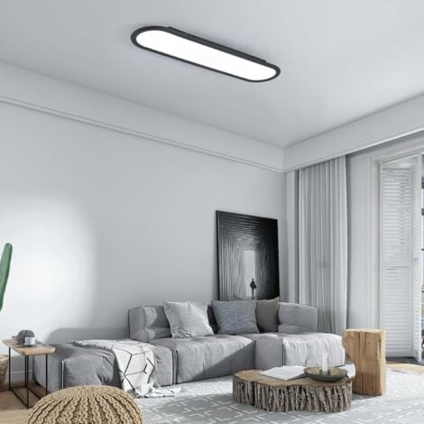 Ganeed Lámpara de techo LED regulable luces de techo largas de espectro completo modernas lámparas planas ultradelgadas para dormitorio cocina, armario, pasillo, Negro 70cm
