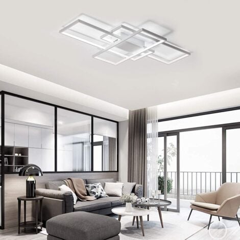 Ganeed Deckenleuchte, Moderne LED Deckenleuchten mit 3 Quadraten,50W Kaltweiß Einfaches Design Aluminium Acryl Unterputz Deckenlampe Leuchten für Küche Esszimmer Wohnzimmer Studie Korridor, 6000K