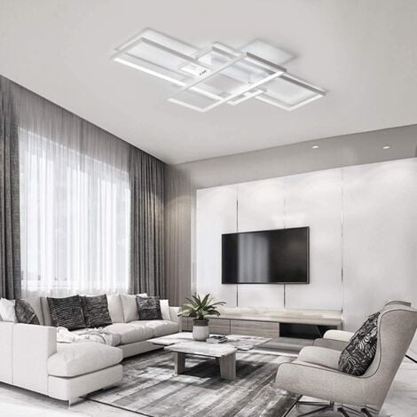 Ganeed Deckenleuchte, Moderne LED Deckenleuchten mit 3 Quadraten,50W Kaltweiß Einfaches Design Aluminium Acryl Unterputz Deckenlampe Leuchten für Küche Esszimmer Wohnzimmer Studie Korridor, 6000K