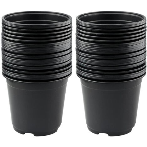 50 Stück 15 cm Schwarz groß Blumentöpfe Runde Kunststoff Innen