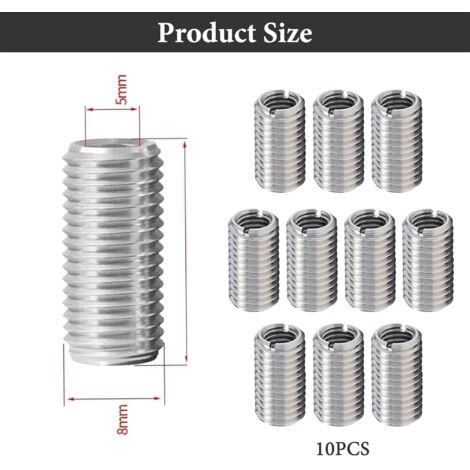 10 Stück M10 Auf M8 Gewindeeinsätze - Edelstahl Reduziermutter 15mm
