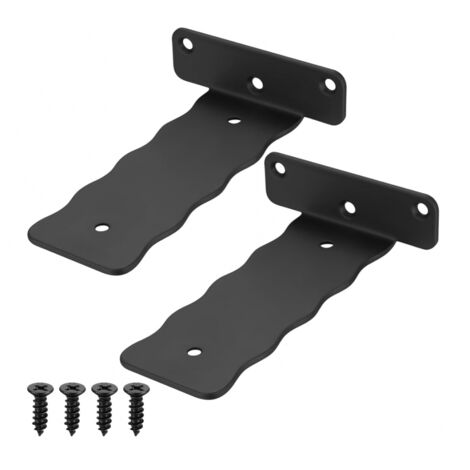 2 STK Regalhalterungen Schwarz - Schwerlastwinkel 150mm Für Schwebende Regale