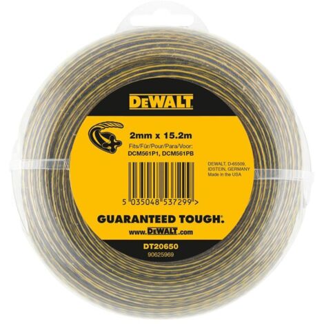 DeWalt DT20650-QZ - Bobina de Hilo 2mm x 15.2m para desbrozadoras DCM561, DCM571, DCM581