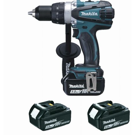 Taladro/atornillador 18 V Li-Ion 5 Ah Ø 13 mm MAKITA - 3 baterías, cargador, maletín - DDF458RT3J (1/2)