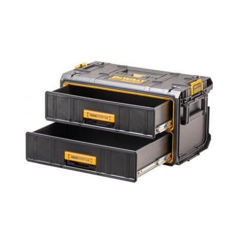 DeWalt DWST83529-1, Cajonera Toughsystem 2.0, 2x cajones profundos, Guías de bolas, Porta etiquetas, Capacidad de carga 10 kg por cajón, Compatible con otros cajones Toughsystem