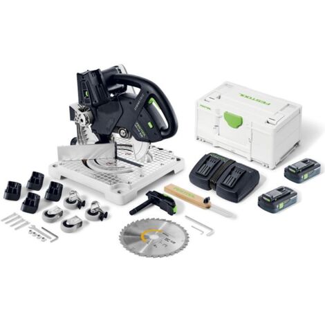 Tronzadora inalámbrica SYMMETRIC SYMC 70 4.0 EBI-Plus - FESTOOL - con 2 baterías 18v 4.0Ah - cargador - sytainer - 577464