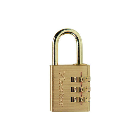 Candado de combinación programable MASTERLOCK de 30 mm de ancho - Acabado latón - 630EURD