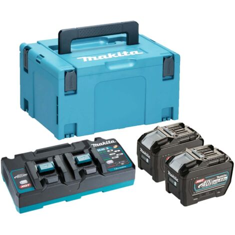 Makita – Kit de energía 2 baterías 8Ah 40V – Cargador rápido dual – Plataforma XGT para herramientas eléctricas – Estuche de transporte incluido (1/4)