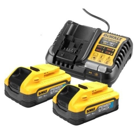 Dewalt DCB1104H2-QW Kit Cargador y Baterías PowerStack 18V 5 Ah