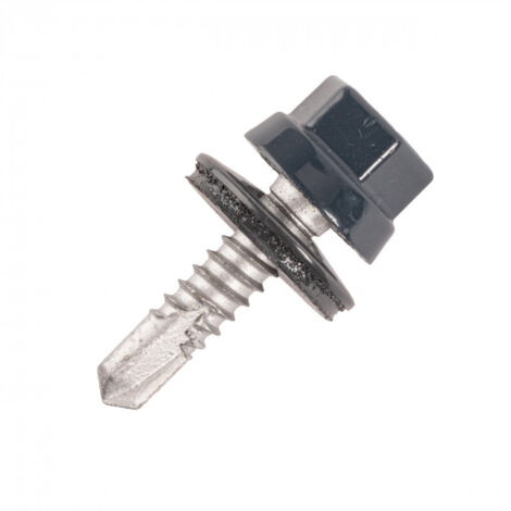 SCELL-IT tornillo de cabeza plana de acero ZED placa metálica - Ø6,3 x 25 mm - TH12 - Blanco aluminio gris RAL9006 - Bolsa de 100 - ZTZR-63025-9006 (1/3)