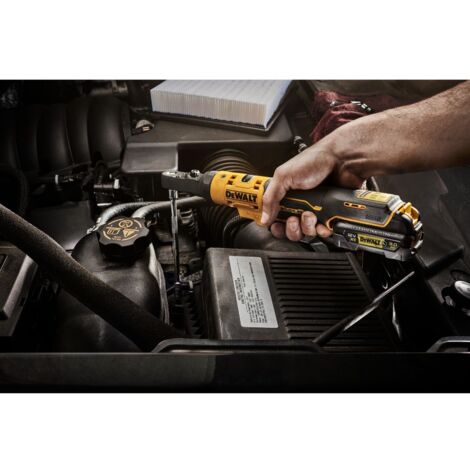 Llave de trinquete sin escobillas DEWALT XR 12V - Cabezas intercambiables de 1/4', 3/8' y portapuntas hexagonal de 1/4' - DCF500N-XJ