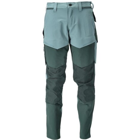 Pantalones con bolsillos para rodilleras MASCOT Ultimate - Verde menta - Talla 41 - Entrepierna 82 - 22379-311-3534-82C47 (1/2)