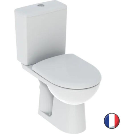 Geberit Renova Rimfree paquete de inodoro montado en el suelo, salida horizontal, con tapa