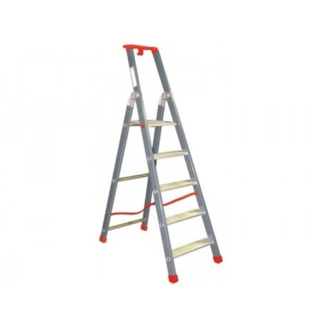 Escalera doméstica de aluminio con peldaños cuadrados de 3 peldaños