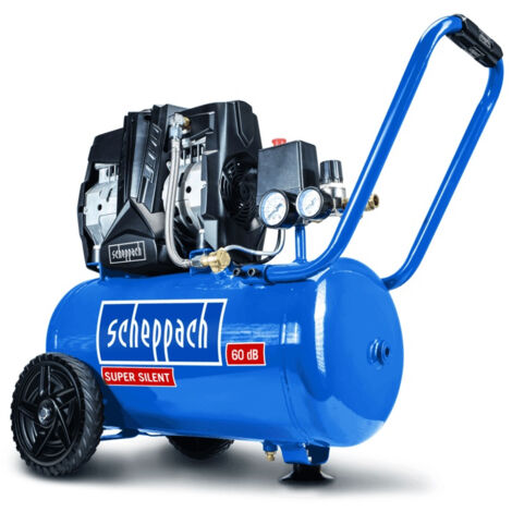 Compresor silencioso HC25Si 24L 8bar 1,1kW 2 cil. SCHEPPACH sin aceite 60dB - 5906140901