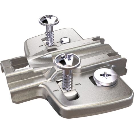 Base excéntrica con pasador de fijación y tornillos especiales HETTICH - Dist. 0 - Acero niquelado - 9071650