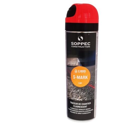 Rotulador de construcción rojo fluorescente en spray 500ml - SOPPEC - 141913O