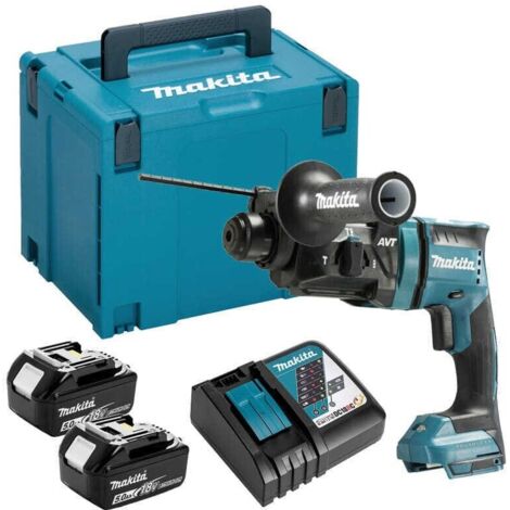 SDS-Plus 18 V Li-Ion 18 mm MAKITA - 2 baterías 1 cargador - en caja con accesorios - DHR182RTJ