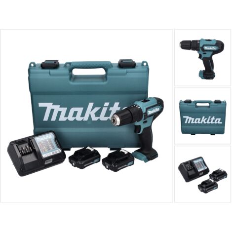 Taladro de percusión 12 V Li-Ion 2 Ah CXT Ø 10 mm MAKITA - 2 baterías, cargador, maletín - HP333DWAE