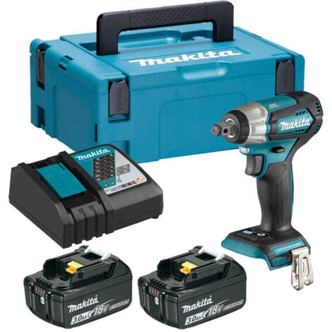 Atornillador de impacto MAKITA 18 V Li-Ion 3 Ah 180 Nm - 2 baterías, cargador, maletín - DTW181RFJ