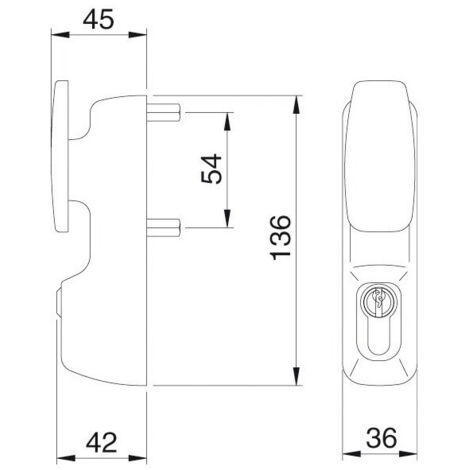Juego de pomos antivandálicos para cilindros grandes ISEO - Blanco - 94012004T
