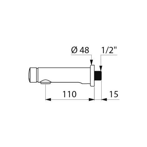 Temposoft 2 DELABIE M1/2 L.110 mm grifo de pared - 741500