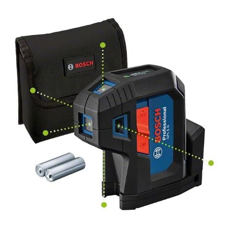 Bosch Professional 12V System nivel láser GLL 3-80 CG (2 baterías de 12 V,  cargador, láser verde, función de aplicación, soporte, alcance: hasta 30 m