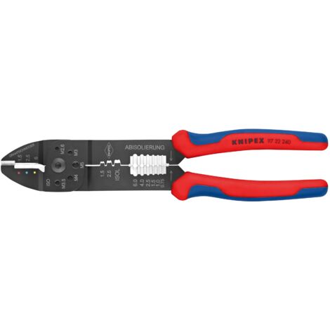 KNIPEX Crimpadora Negro, Lacado Con Mangos Multicomponente 240 Mm