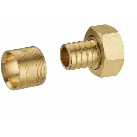 Racor recto para tubo PER NOYON & THIEBAULT - Ø 16 mm tuerca hembra libre F1/2' (15x21) Anillo de latón Paquete de 10 unidades - 3185-1516S10